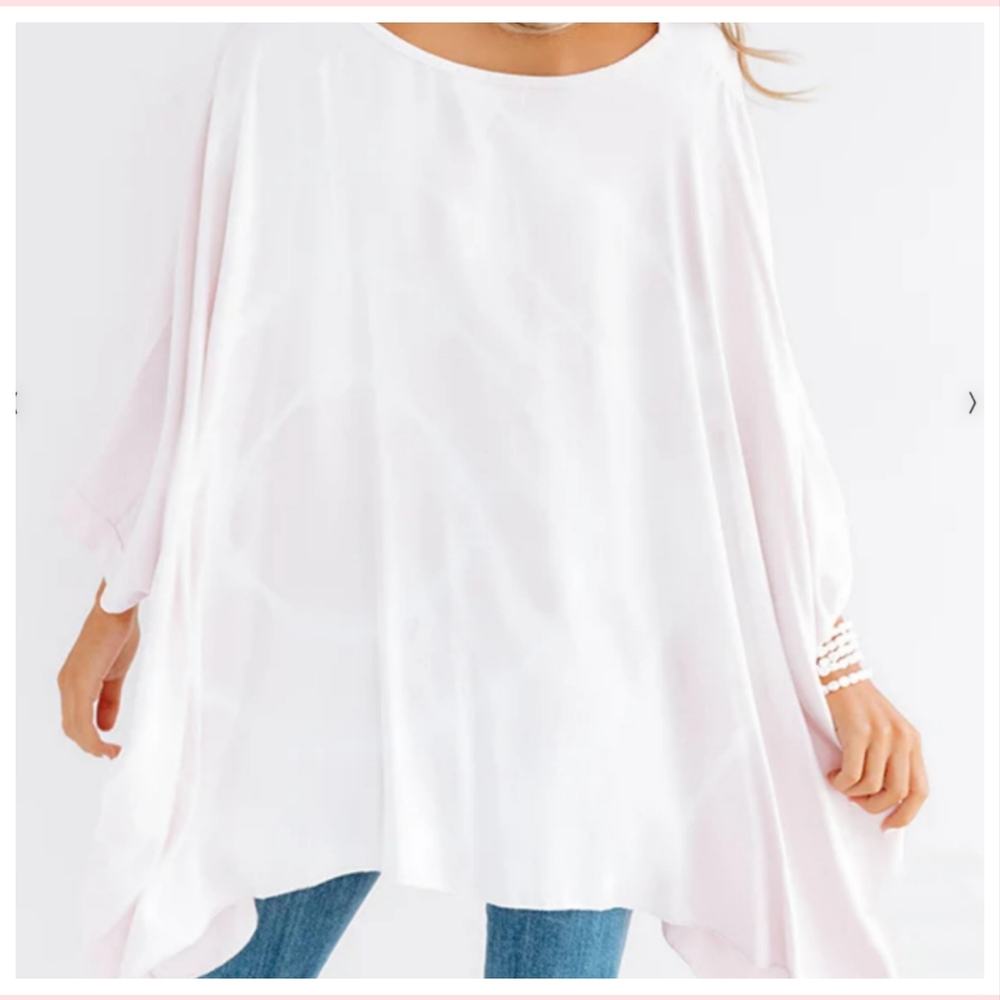 Drift Away Shift Tunic Light Pink Tye Dye Pattern Top - Picture 3 of 10